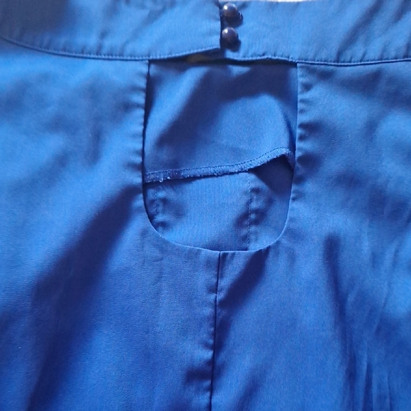 Cato Royal Blue Ruffle Blouse 22/24 Plus - Picture 4 of 9